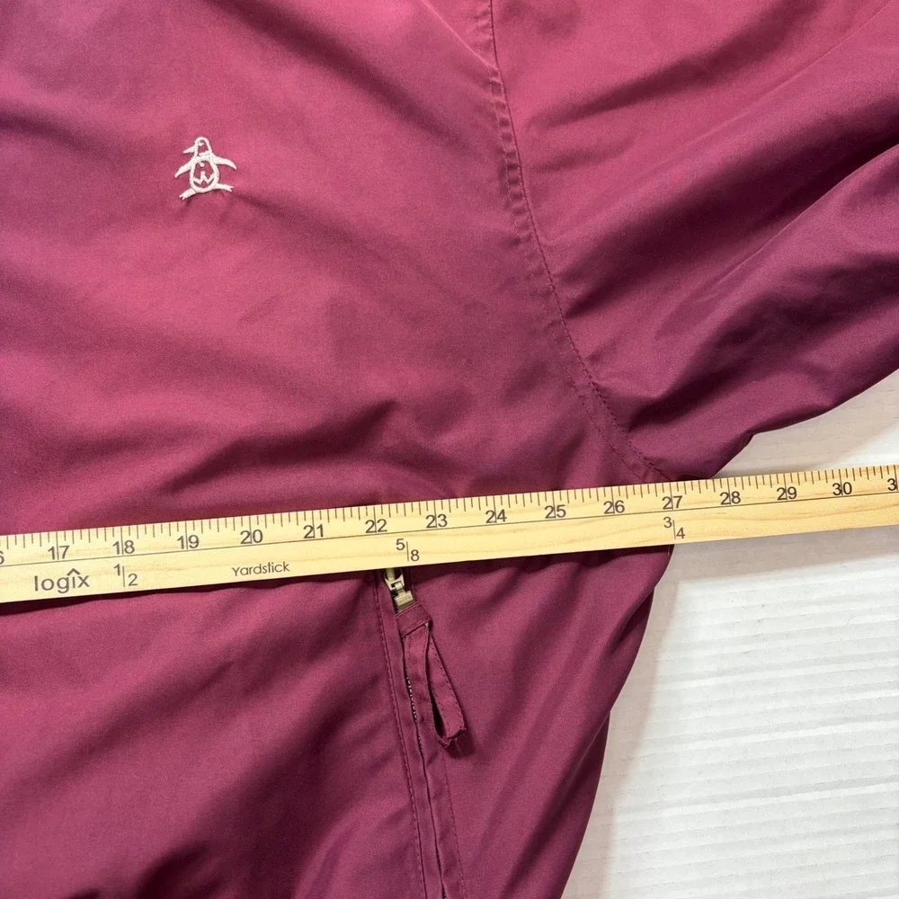 Grand Slam Munsingwear XXL Harrington Jacket Burgundy Zip Windbreaker Vintage